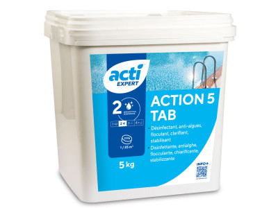 Le traitement d'eau de la piscine multi-actions ACTI ACTION 5 TAB